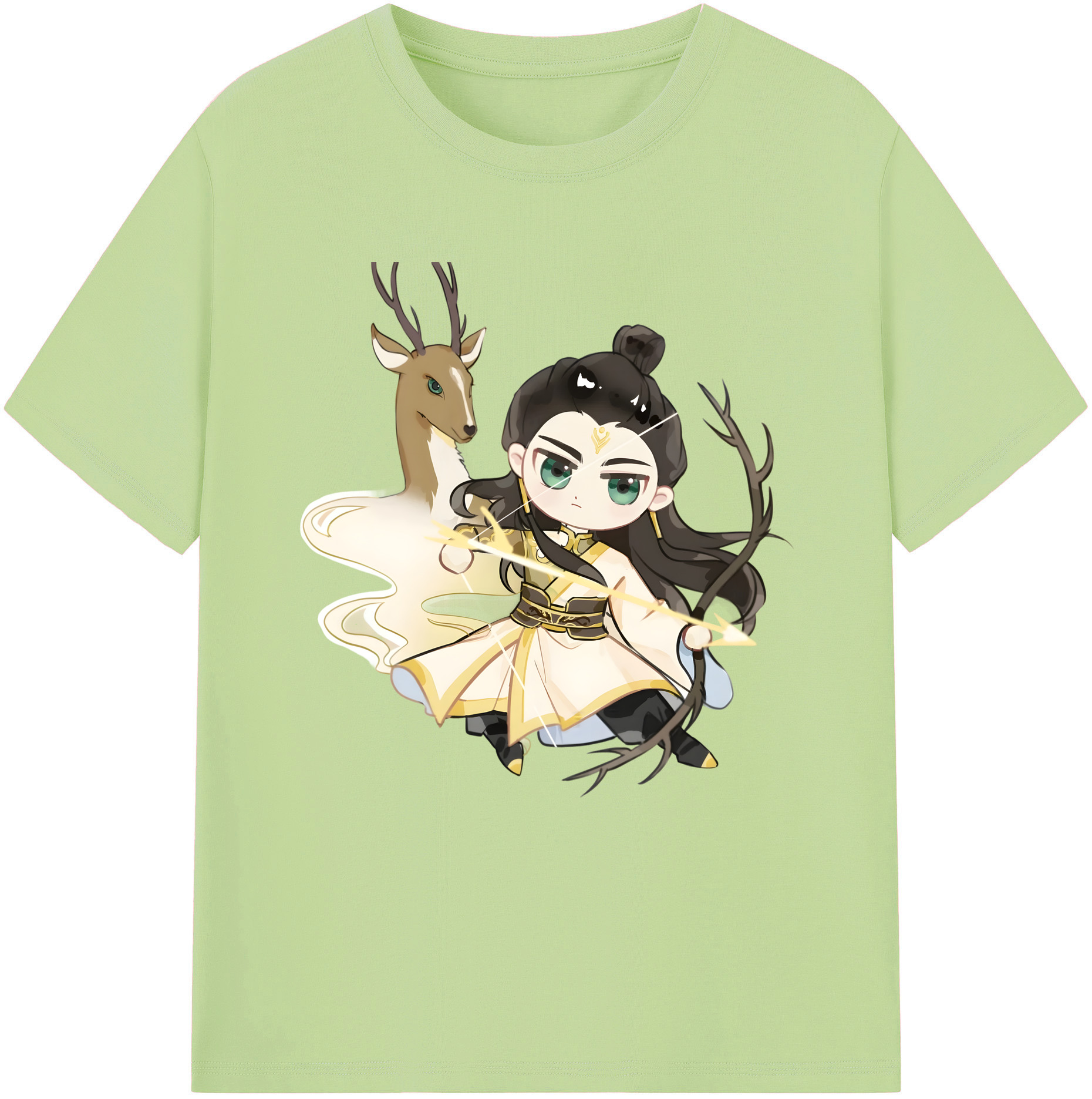 （画像用） Ne Zha 2 ナタ 魔童の大暴れ 綿100％半袖Tシャツ（フロントプリント）
